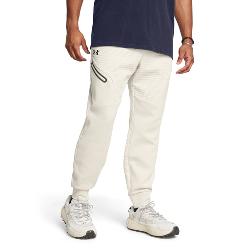 

Under Armour Mens Under Armour Unstoppable Fleece Grid Jogger - Mens Summit White/Black Size XXL