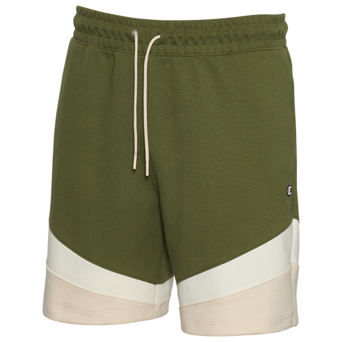 Champion Mens  Tech Fleece Shorts In Cargo Green/chalk/sandstorm