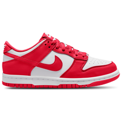 Boys' Grade School - Nike Dunk Low  - White/University Red