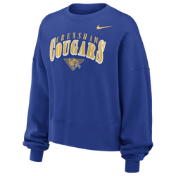 Women's - Nike Phoenix OS Fleece Crew - Game Royal/Yellow