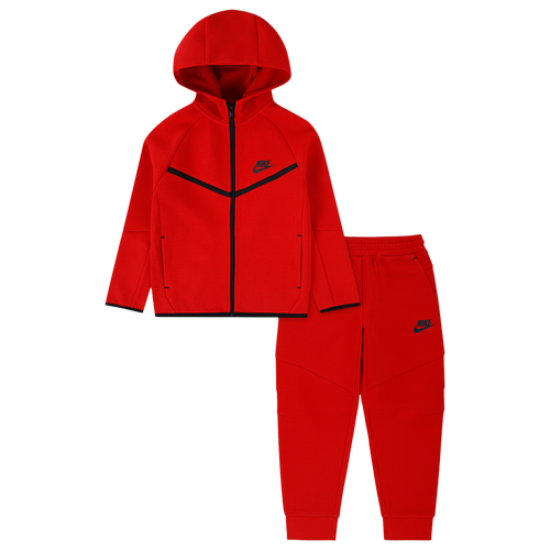 Nike Boys Preschool   Tech Fleece Full-zip Set In Red