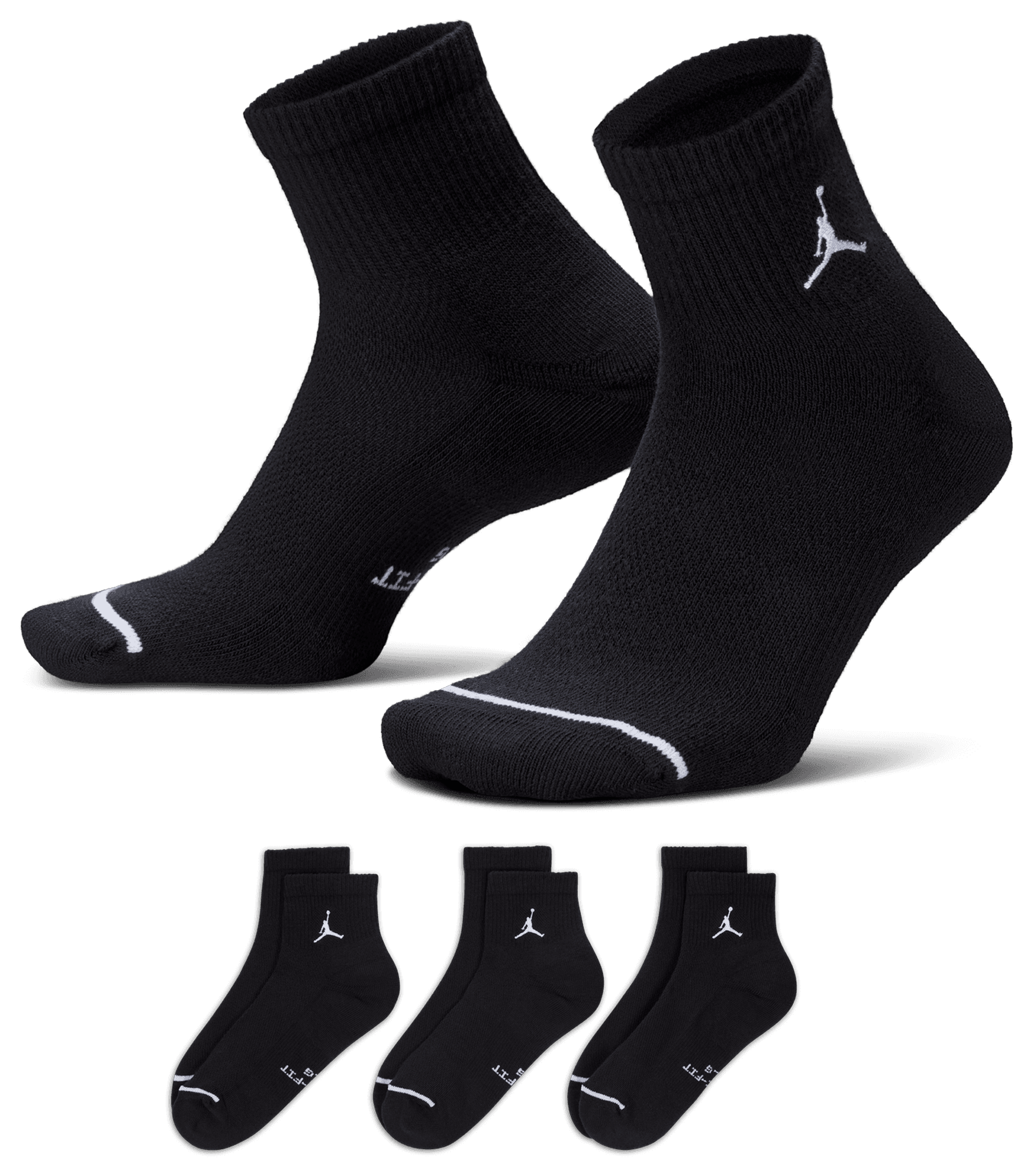 Jordan Everyday 3 Pack Cushion Ankle Socks  - Men's