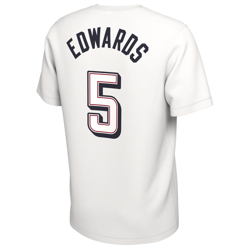 

Nike Mens Anthony Edwards Nike USAB Olympic Player Name & Number T-Shirt - Mens White/Navy/Red Size S