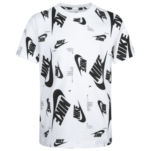 

Boys Preschool Nike Nike Futura Branding AOP T-Shirt - Boys' Preschool White/Black Size 7