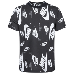 Boys' Preschool - Nike Futura Branding AOP T-Shirt - Black/White