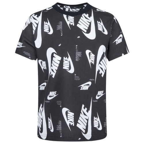 

Boys Preschool Nike Nike Futura Branding AOP T-Shirt - Boys' Preschool Black/White Size 4