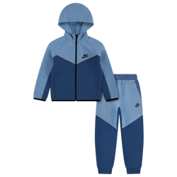 Boys' Preschool - Nike Psb Tech Fleece Full Zip Set - Black/Blue