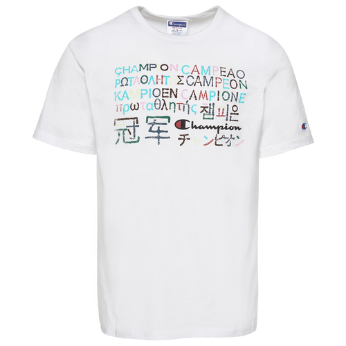 

Champion Mens Champion Bilingual T-Shirt - Mens White/Multi Size L