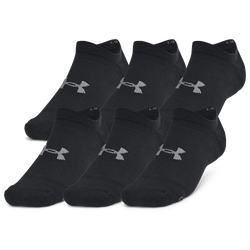Men's - Under Armour Essential Cushion 6 Pack No Show Socks - Castlerock/Black/Black