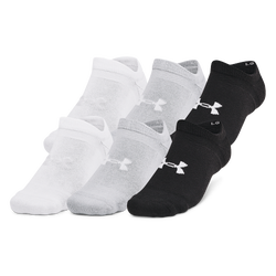 Men's - Under Armour Essential Cushion 6 Pack No Show Socks - Black/Black/Halo Grey