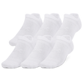 Under Armour Essential Cushion 6 Pack No Show Socks - Under Armour Halo Grey/White