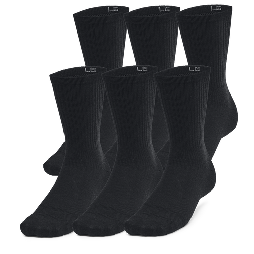 

Under Armour Mens Under Armour Essential 6 Pack Crew Socks - Mens Black/Black/Castlerock Size XL