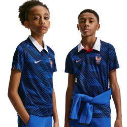 Boys' Grade School - Nike France Dri-Fit Short Sleeve Stadium Home Jersey  - Blackened Blue/Game Royal