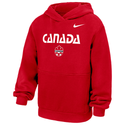 Garçons, Scolaire - Nike Chandail à capuchon en molleton Club Coupe du monde 2026 Canada - Rouge universitaire/Blanc