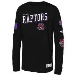 Boys' Grade School - Mitchell & Ness Training Camp Rapt Long Sleeve T-Shirt  - Purple/Black