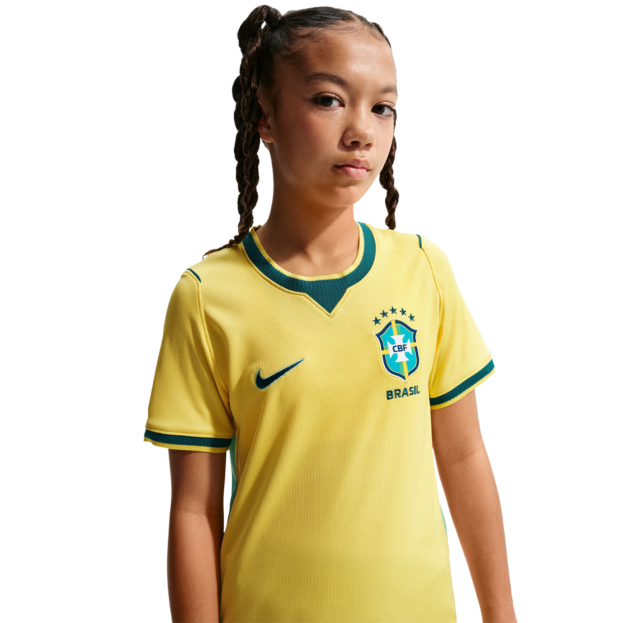Nike Brasil Dri-Fit Short Sleeve Stadium Home Jersey - Boys' Grade