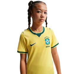 Boys' Grade School - Nike Brasil Dri-Fit Short Sleeve Stadium Home Jersey  - Canary/Green