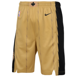 Boys' Grade School - Nike Raptors City Edition Swingman Shorts  - Black/Gold