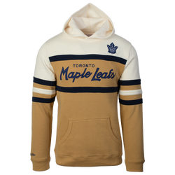 Boys' Grade School - Mitchell & Ness Maple Leafs Head Coach Hoodie - Cream/Blue