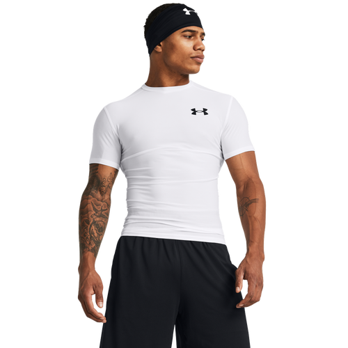 

Under Armour Mens Under Armour Heatgear OG Compression Short Sleeve - Mens White/Black Size M