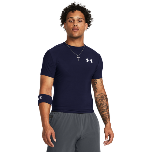 

Under Armour Mens Under Armour Heatgear OG Compression Short Sleeve - Mens Midnight Navy/White Size M