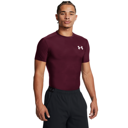 

Under Armour Mens Under Armour Heatgear OG Compression Short Sleeve - Mens Maroon/White Size XXL