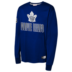 Boys' Grade School - Mitchell & Ness Maple leafs All Over Long Sleeve Top - Blue/White