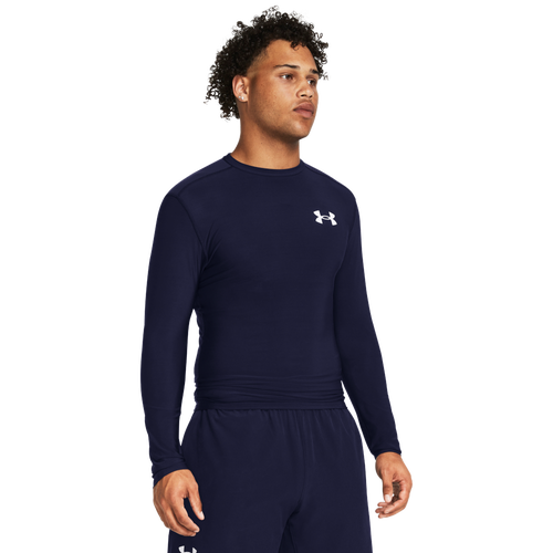 

Under Armour Mens Under Armour Heatgear OG Compression Long Sleeve - Mens Midnight Navy/White Size XL