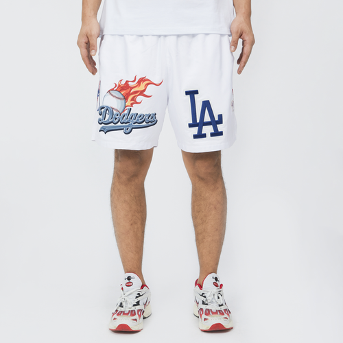 

Pro Standard Mens Pro Standard Dodgers Chrome Woven Shorts - Mens White/White Size L