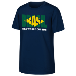 Garçons, Scolaire - Nike T-shirt avec mot-symbole du drapeau du Brésil - Black/Yellow