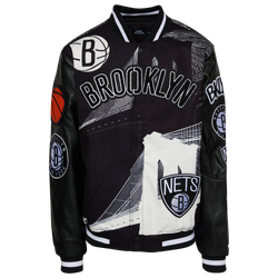 Men's - Pro Standard Nets Remix Varsity Jacket - Black/White