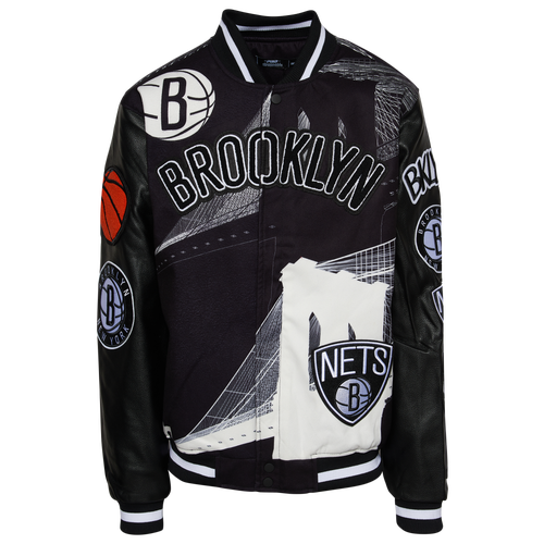 

Pro Standard Mens Brooklyn Nets Pro Standard Nets Remix Varsity Jacket - Mens Black/White Size 3XL