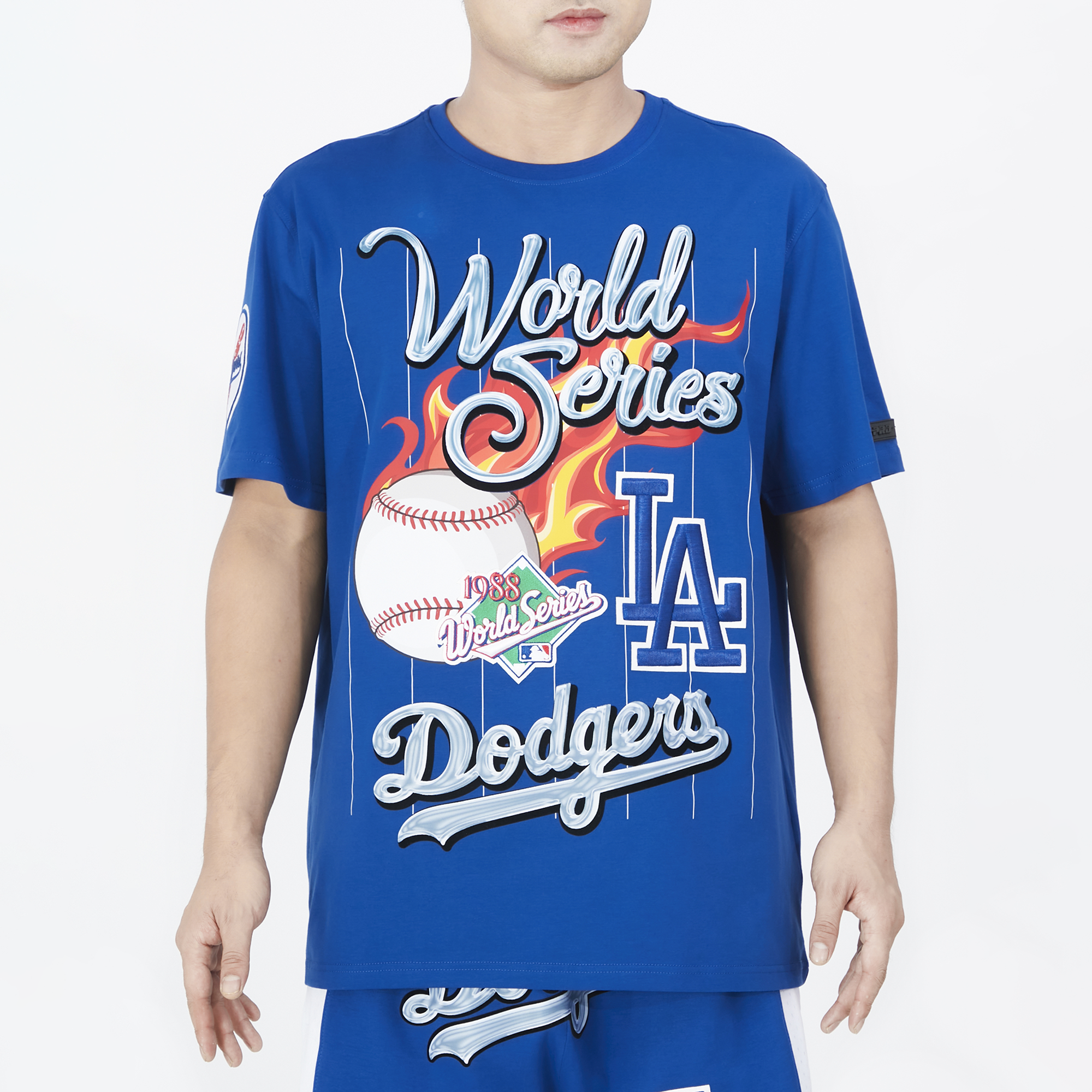 Pro Standard Mens Dodgers Chrome T-Shirt - Blue/White Size M