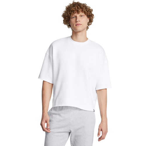 Under Armour Icon Fleece Short Sleeve Crew - Under Armour White/Black