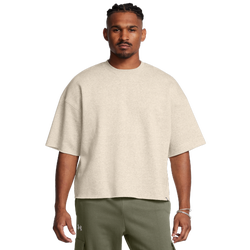 Men's - Under Armour Icon Fleece Short Sleeve Crew - Black/Timberwolf Taupe