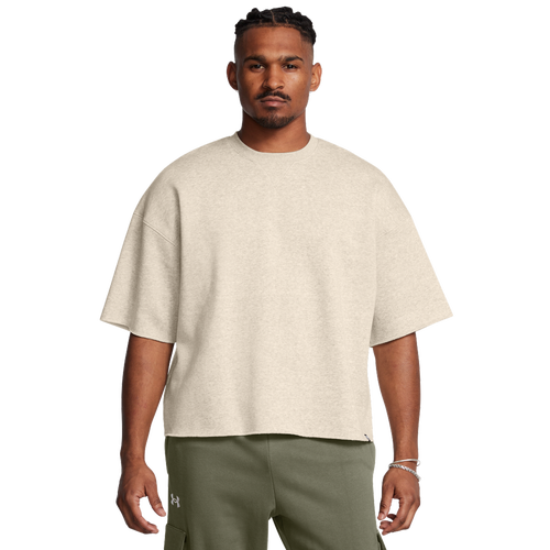 Under Armour Icon Fleece Short Sleeve Crew - Under Armour Black/Timberwolf Taupe