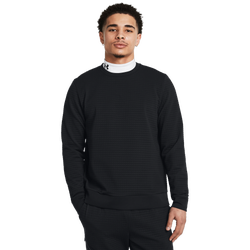 Men's - Under Armour Unstoppable Fleece Grid Crew - Black/Black