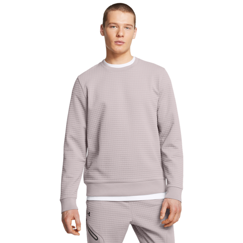 

Under Armour Mens Under Armour Unstoppable Fleece Grid Crew - Mens Tetra Grey/Black Size L