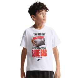 Boys' Grade School - Nike LeBron James M90 SB T-Shirt  - White