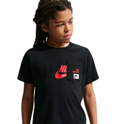 Boys' Grade School - Nike NSW Futura Pocket T-Shirt  - Black/Red