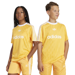 Boys' Grade School - adidas Short Sleeve T-Shirt  - Real Gold/White