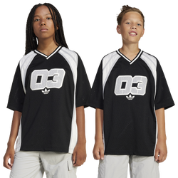 Boys' Grade School - adidas OV Jersey T-Shirt  - Black/White