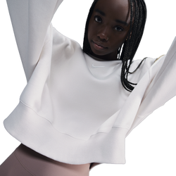 Women's - Nike NSW Style Fleece Crew OOS  - Light Orewood Brown/Sail