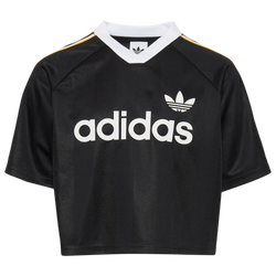 Girls' Grade School - adidas Archive Crop Jersey  - White/Black