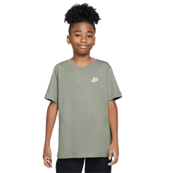 Boys' Grade School - Nike NSW EMB Futura T-Shirt  - White/Spruce Fog