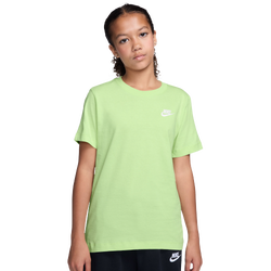 Boys' Grade School - Nike NSW EMB Futura T-Shirt  - Light Liquid Lime/White