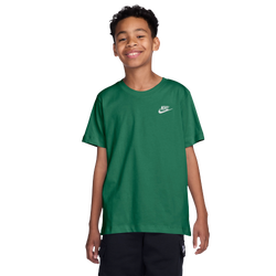Boys' Grade School - Nike NSW EMB Futura T-Shirt  - Malachite/White