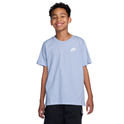 Boys' Grade School - Nike NSW EMB Futura T-Shirt  - Hydrogen Blue/White