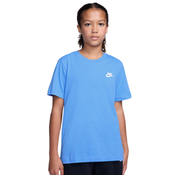 Boys' Grade School - Nike NSW EMB Futura T-Shirt  - University Blue/White