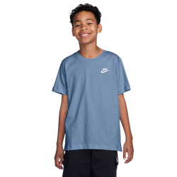 Boys' Grade School - Nike NSW EMB Futura T-Shirt  - Worn Blue/White